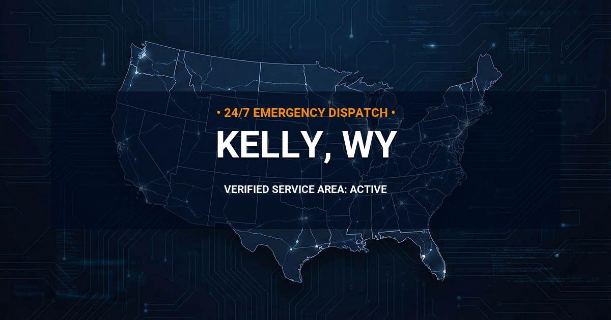 Emergency Plumbing Dispatch Map for Plumbing Services: Kelly, WY