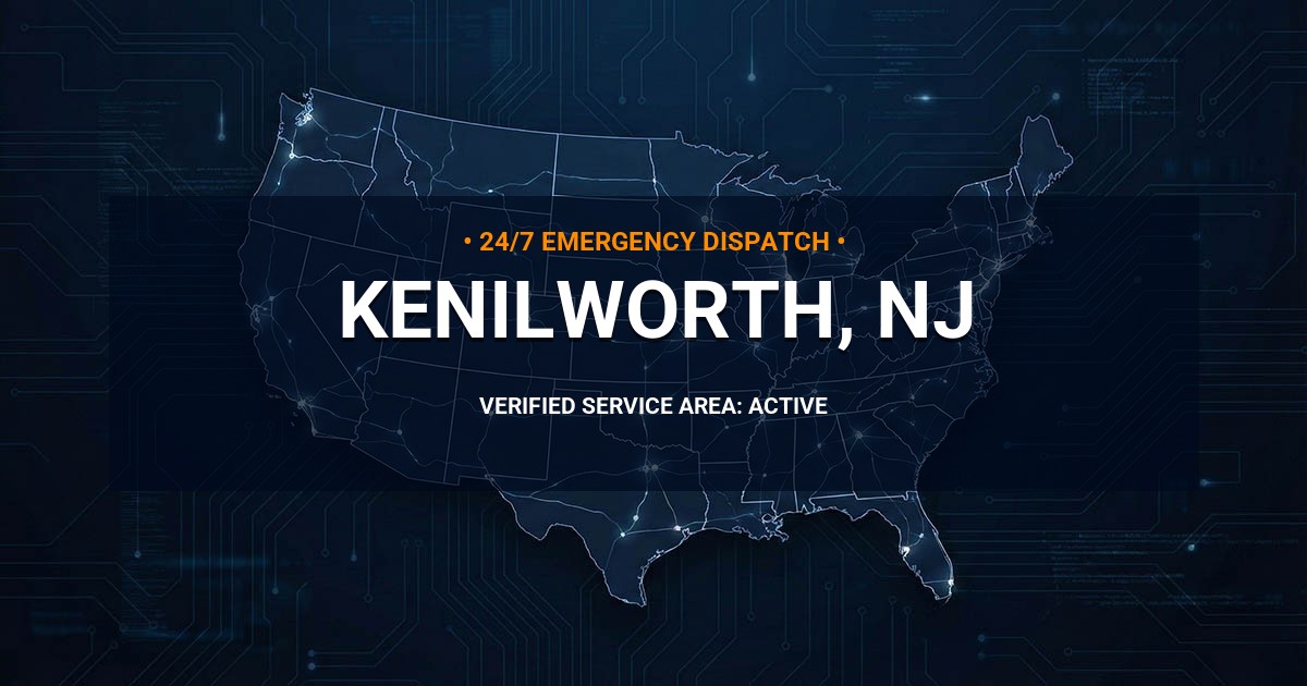 Emergency Plumbing Dispatch Map for Plumbing Services: Kenilworth, NJ
