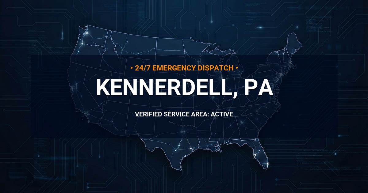 Emergency Plumbing Dispatch Map for Plumbing Services: Kennerdell, PA