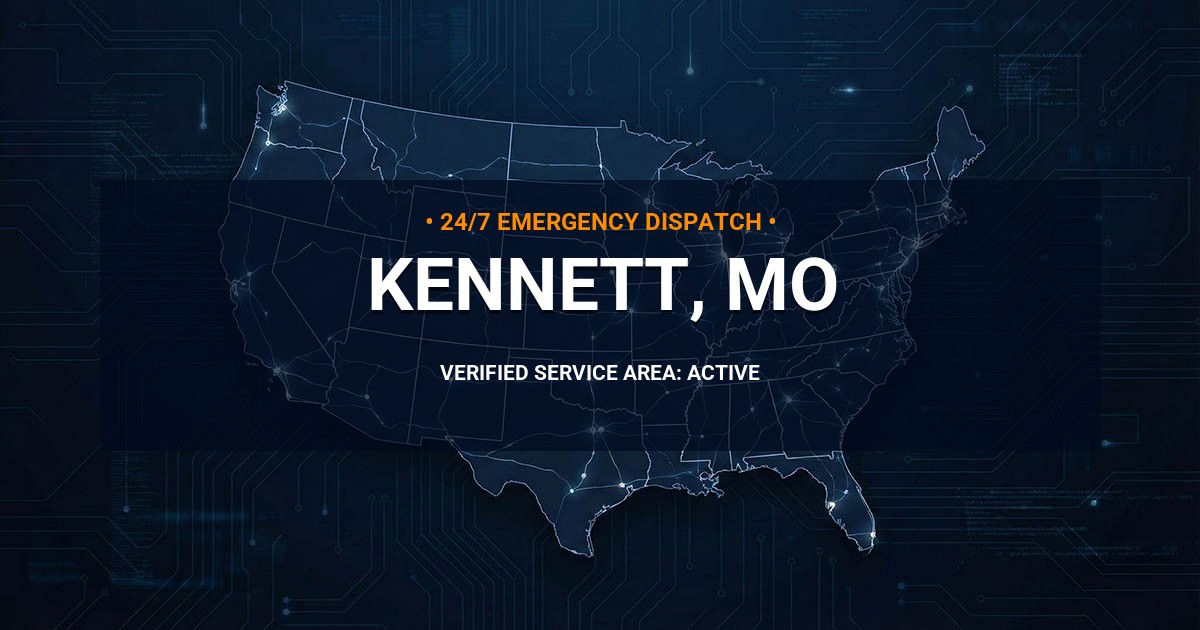 Emergency Plumbing Dispatch Map for Plumbing Services: Kennett, MO