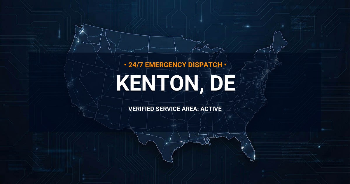 Emergency Plumbing Dispatch Map for Plumbing Services: Kenton, DE