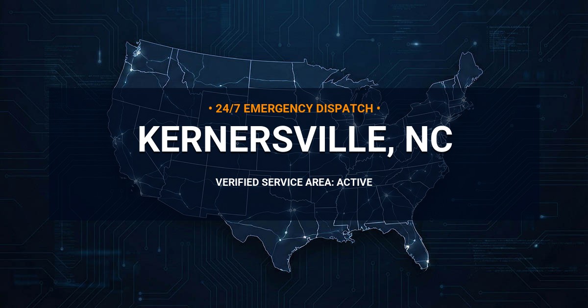 Emergency Plumbing Dispatch Map for Plumbing Services: Kernersville, NC