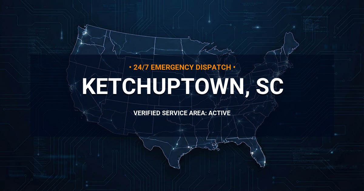 Emergency Plumbing Dispatch Map for Plumbing Services: Ketchuptown, SC