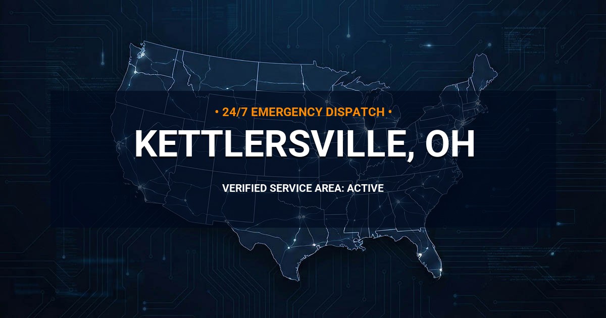 Emergency Plumbing Dispatch Map for Plumbing Services: Kettlersville, OH
