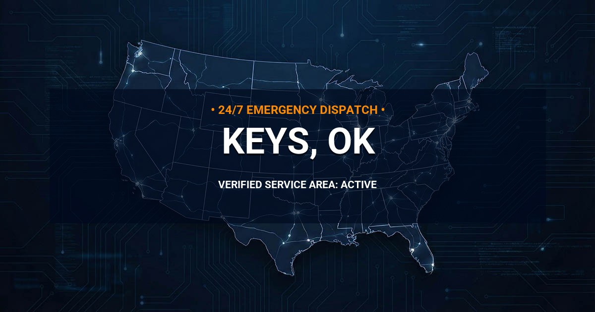 Emergency Plumbing Dispatch Map for Plumbing Services: Keys, OK