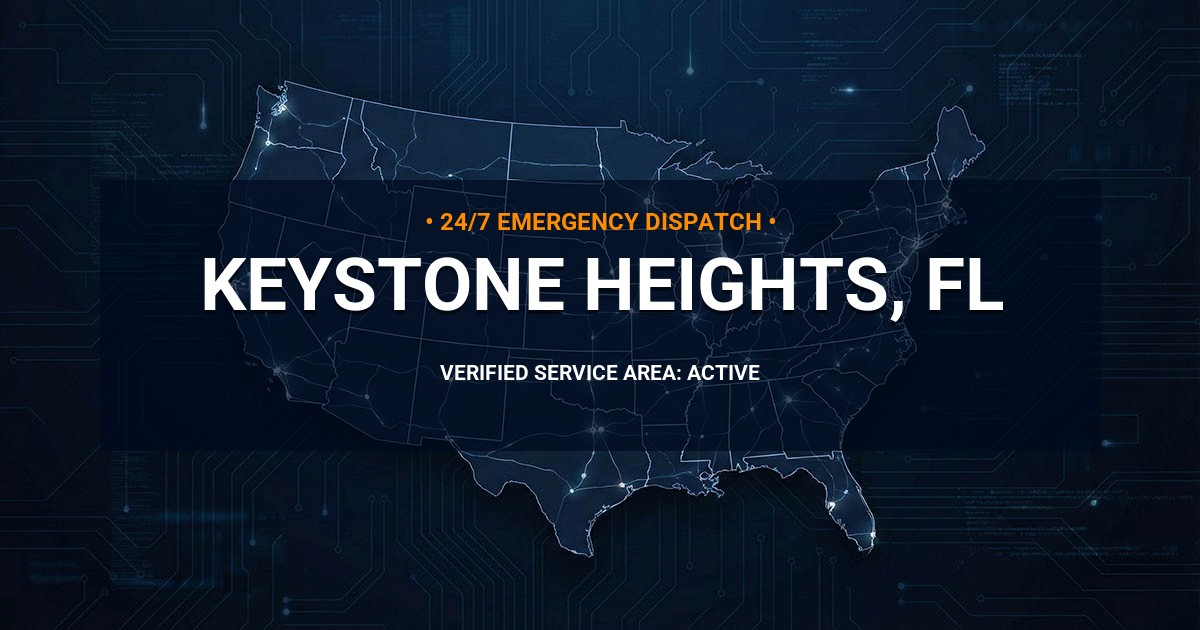 Emergency Plumbing Dispatch Map for Plumbing Services: Keystone Heights, FL