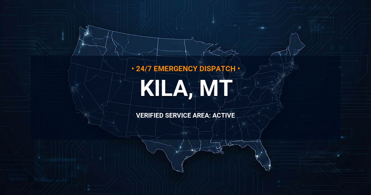 Emergency Plumbing Dispatch Map for Plumbing Services: Kila, MT