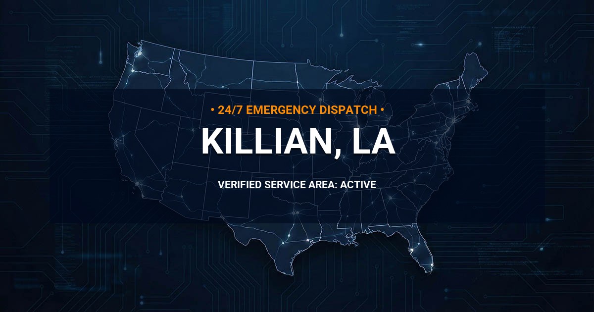 Emergency Plumbing Dispatch Map for Plumbing Services: Killian, LA