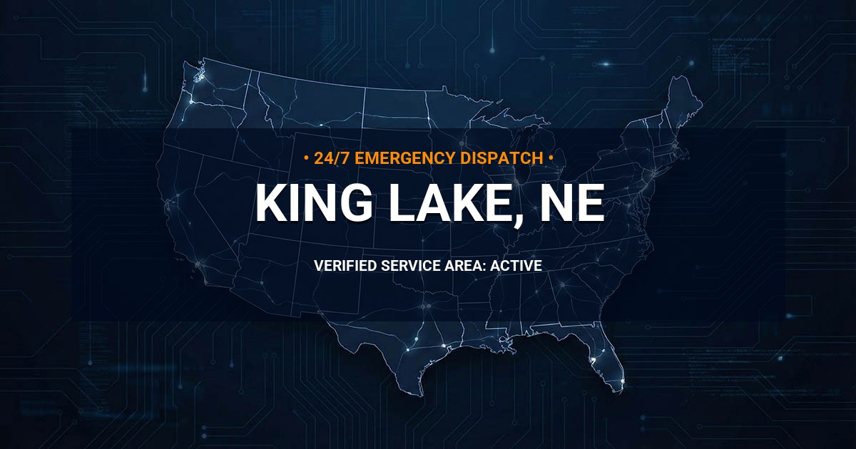 Emergency Plumbing Dispatch Map for Plumbing Services: King Lake, NE