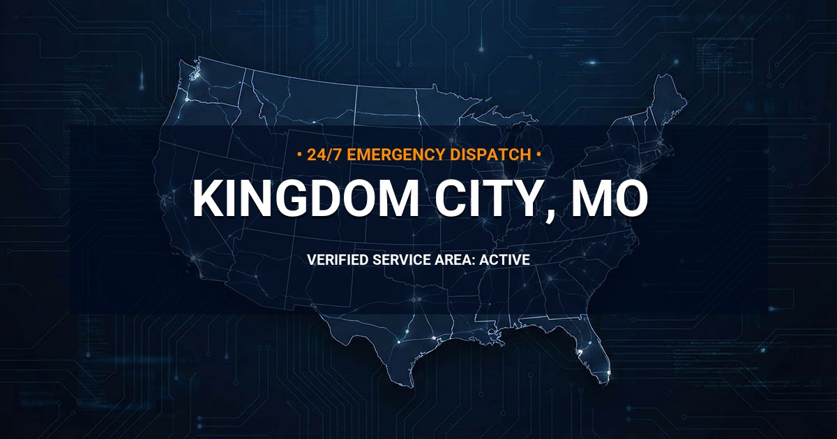 Emergency Plumbing Dispatch Map for Plumbing Services: Kingdom City, MO