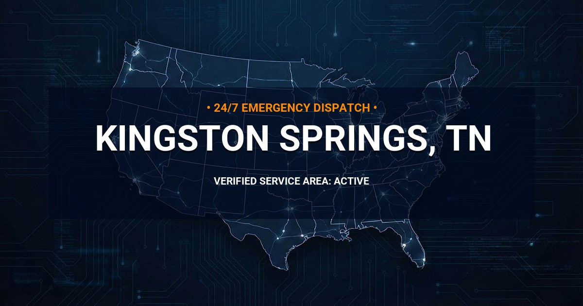 Emergency Plumbing Dispatch Map for Plumbing Services: Kingston Springs, TN