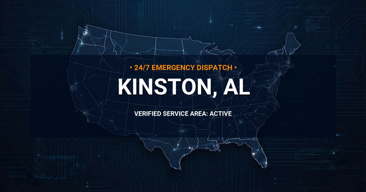 Emergency Plumbing Dispatch Map for Plumbing Services: Kinston, AL