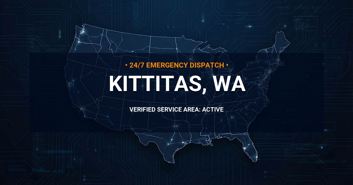 Emergency Plumbing Dispatch Map for Plumbing Services: Kittitas, WA
