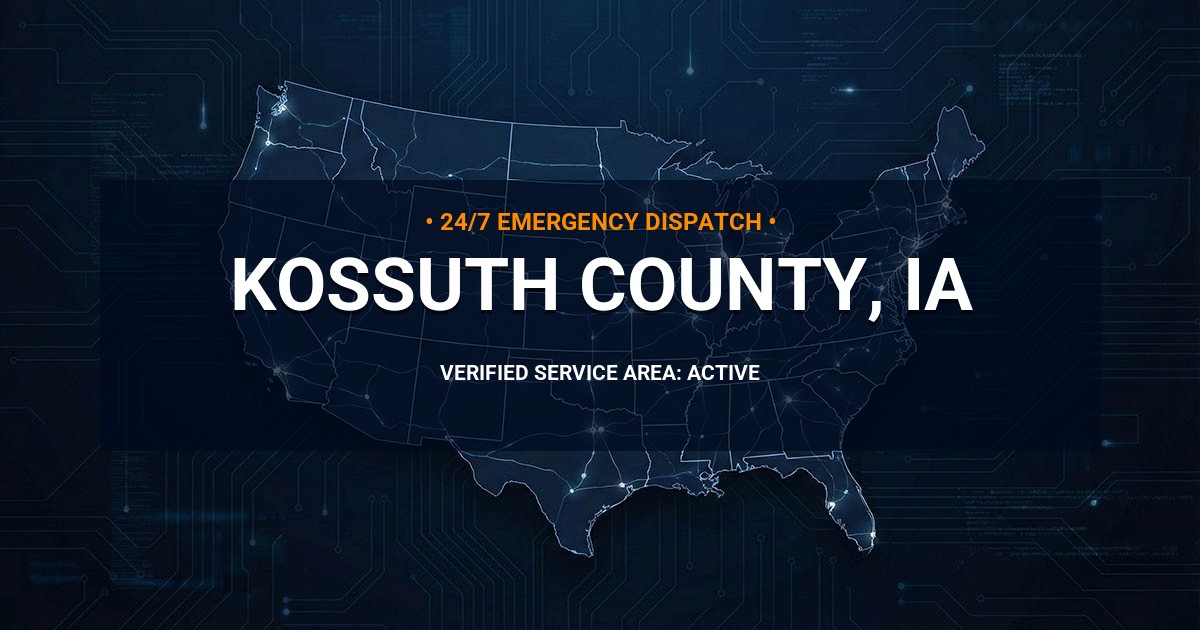 Emergency Plumbing Dispatch Map for Kossuth County Plumbing Logistics