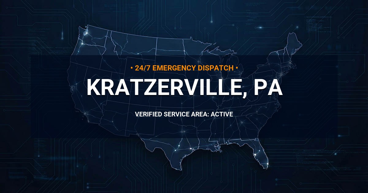 Emergency Plumbing Dispatch Map for Plumbing Services: Kratzerville, PA