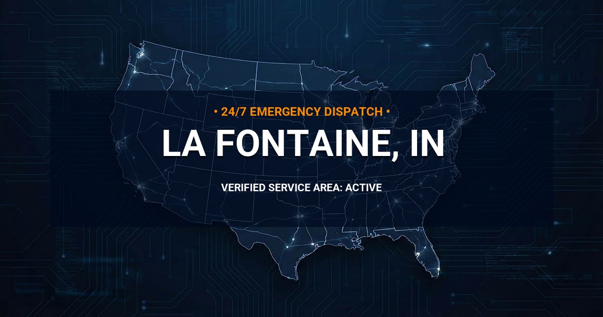Emergency Plumbing Dispatch Map for Plumbing Services: La Fontaine, IN