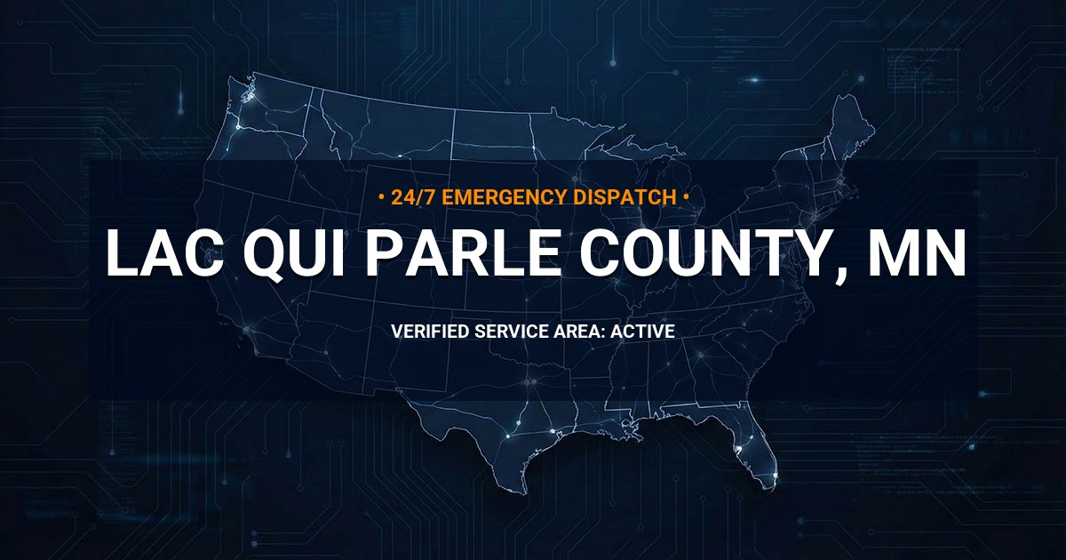 Emergency Plumbing Dispatch Map for Lac qui Parle County Plumbing Logistics