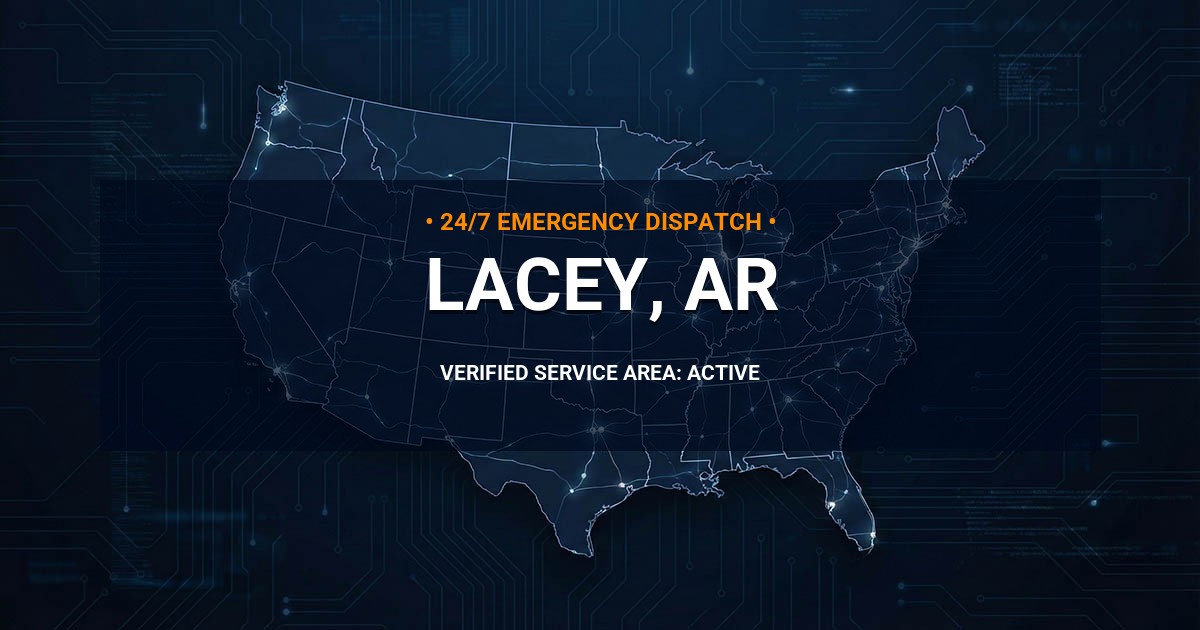 Emergency Plumbing Dispatch Map for Plumbing Services: Lacey, AR
