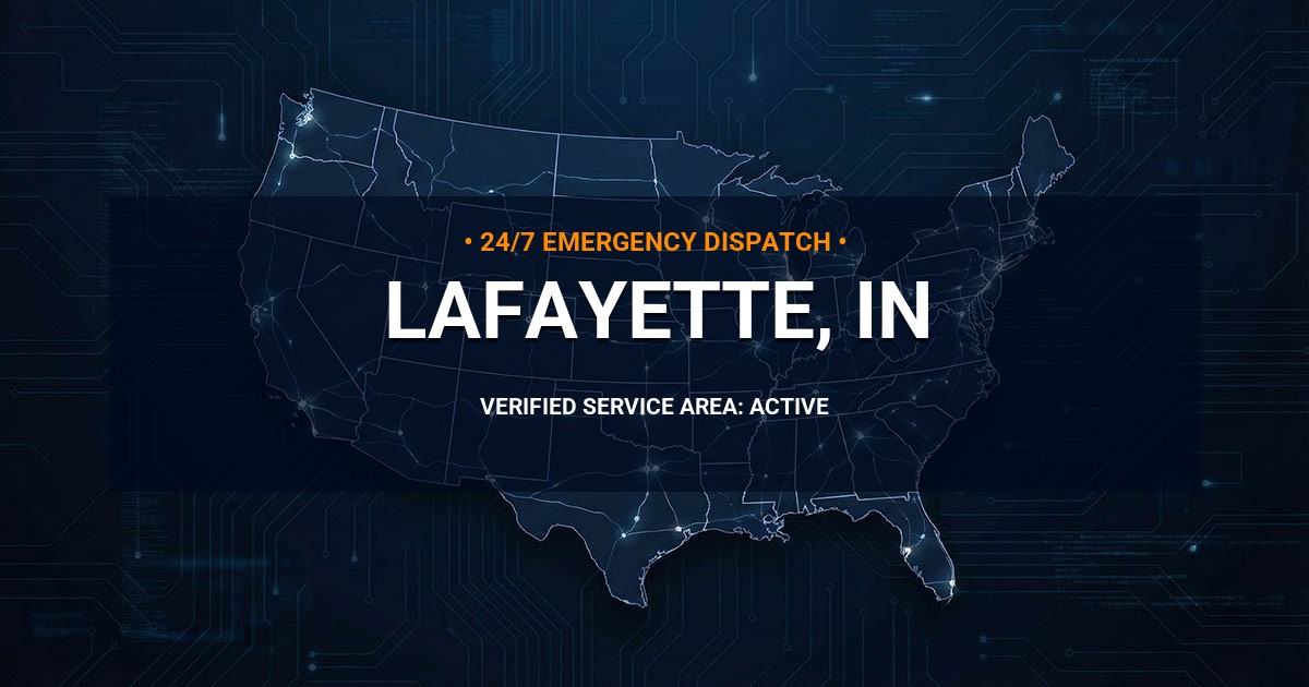 Emergency Plumbing Dispatch Map for Plumbing Services: Lafayette, IN