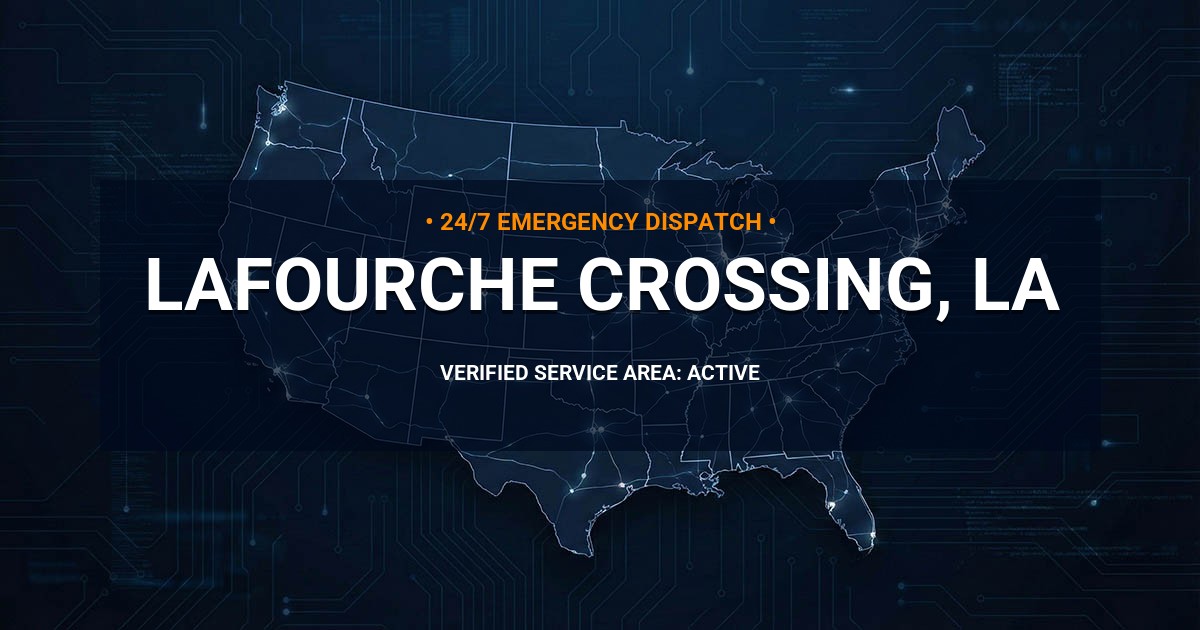 Emergency Plumbing Dispatch Map for Plumbing Services: Lafourche Crossing, LA