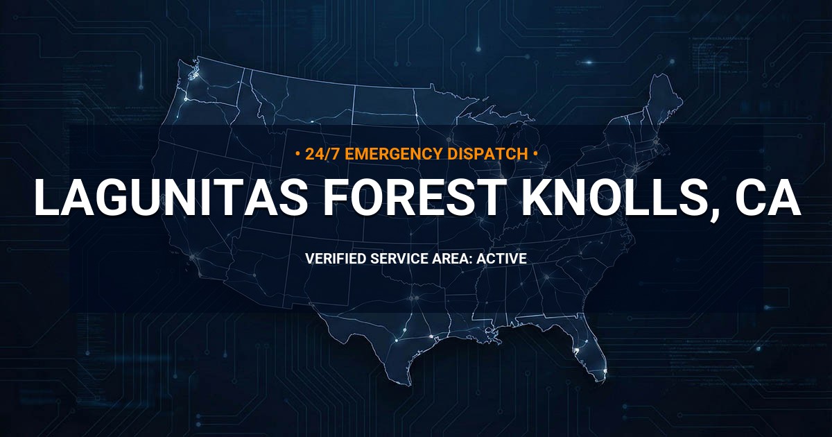 Emergency Plumbing Dispatch Map for Plumbing Services: Lagunitas-Forest Knolls, CA