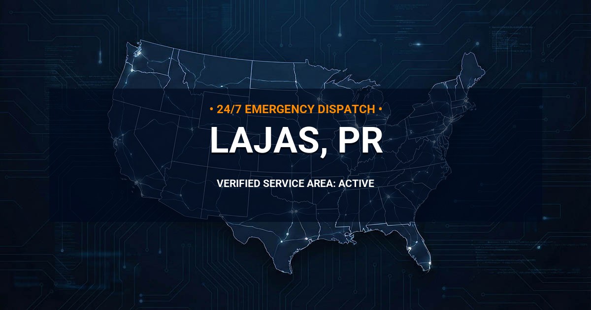 Emergency Plumbing Dispatch Map for Plumbing Services: Lajas, PR
