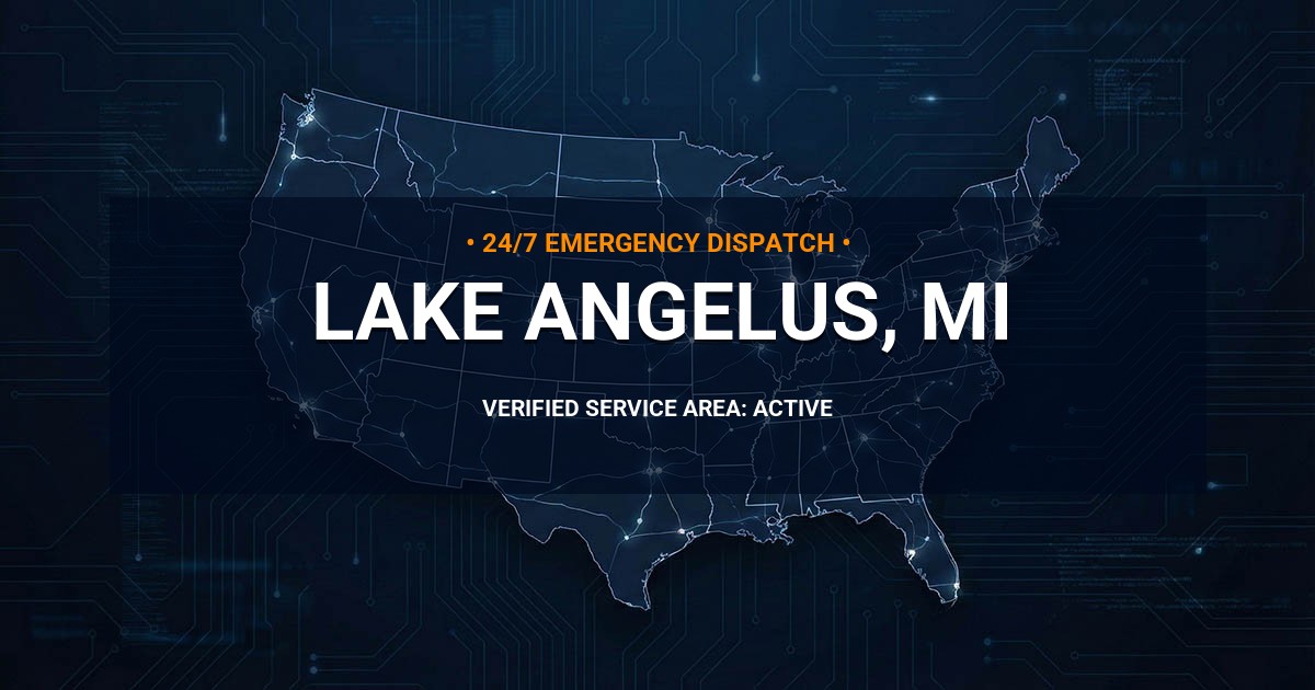 Emergency Plumbing Dispatch Map for Plumbing Services: Lake Angelus, MI