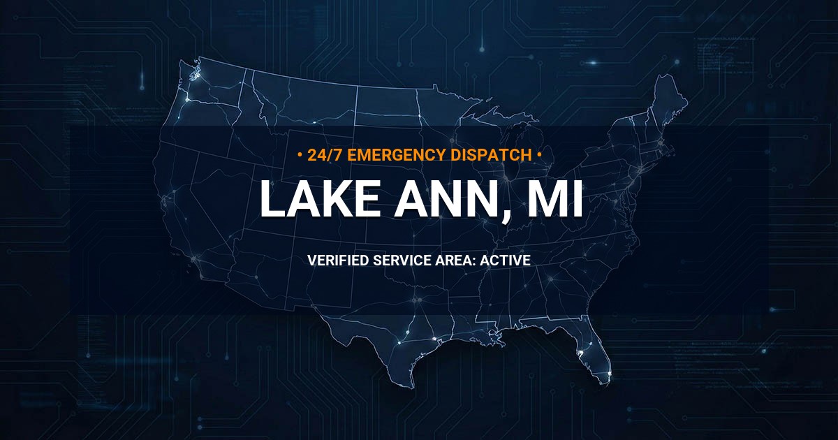 Emergency Plumbing Dispatch Map for Plumbing Services: Lake Ann, MI