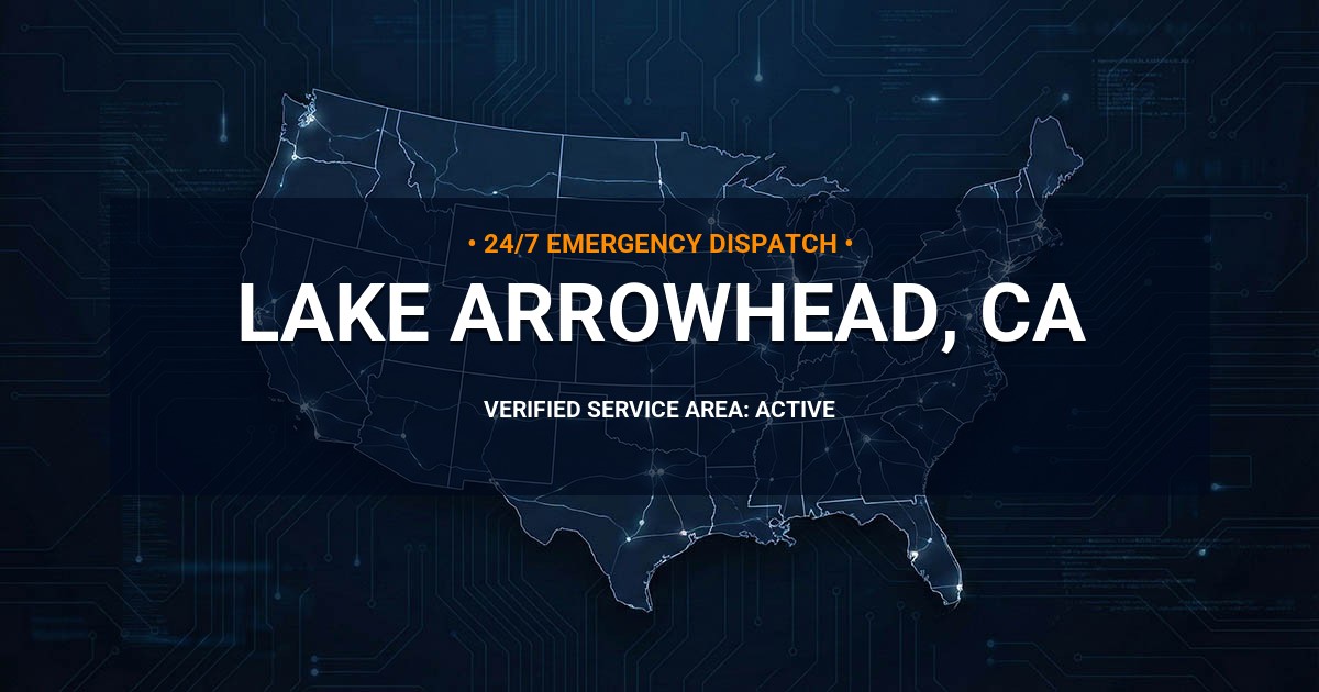 Emergency Plumbing Dispatch Map for Plumbing Services: Lake Arrowhead, CA
