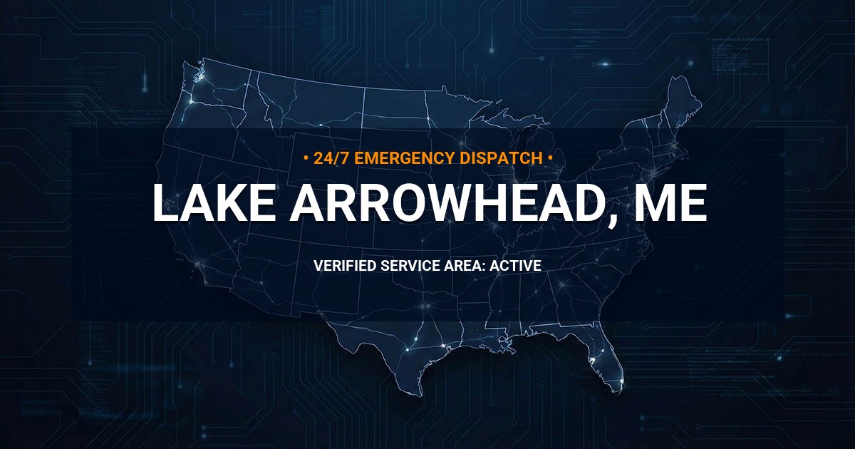 Emergency Plumbing Dispatch Map for Plumbing Services: Lake Arrowhead, ME