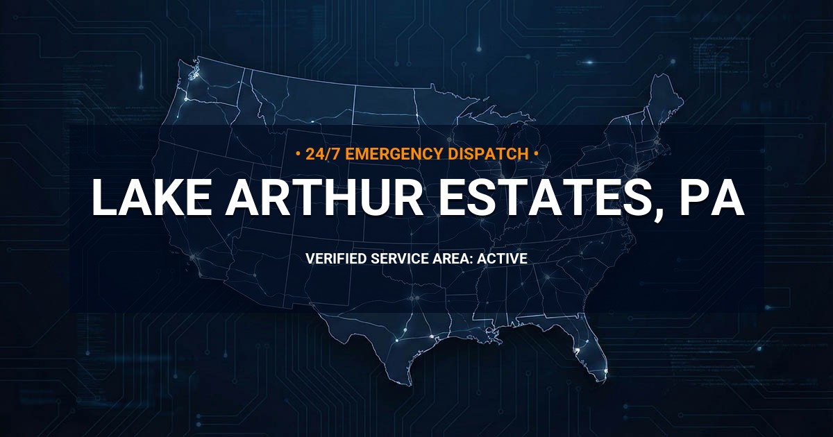 Emergency Plumbing Dispatch Map for Plumbing Services: Lake Arthur Estates, PA