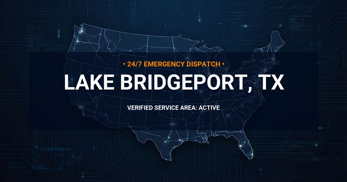 Emergency Plumbing Dispatch Map for Plumbing Services: Lake Bridgeport, TX