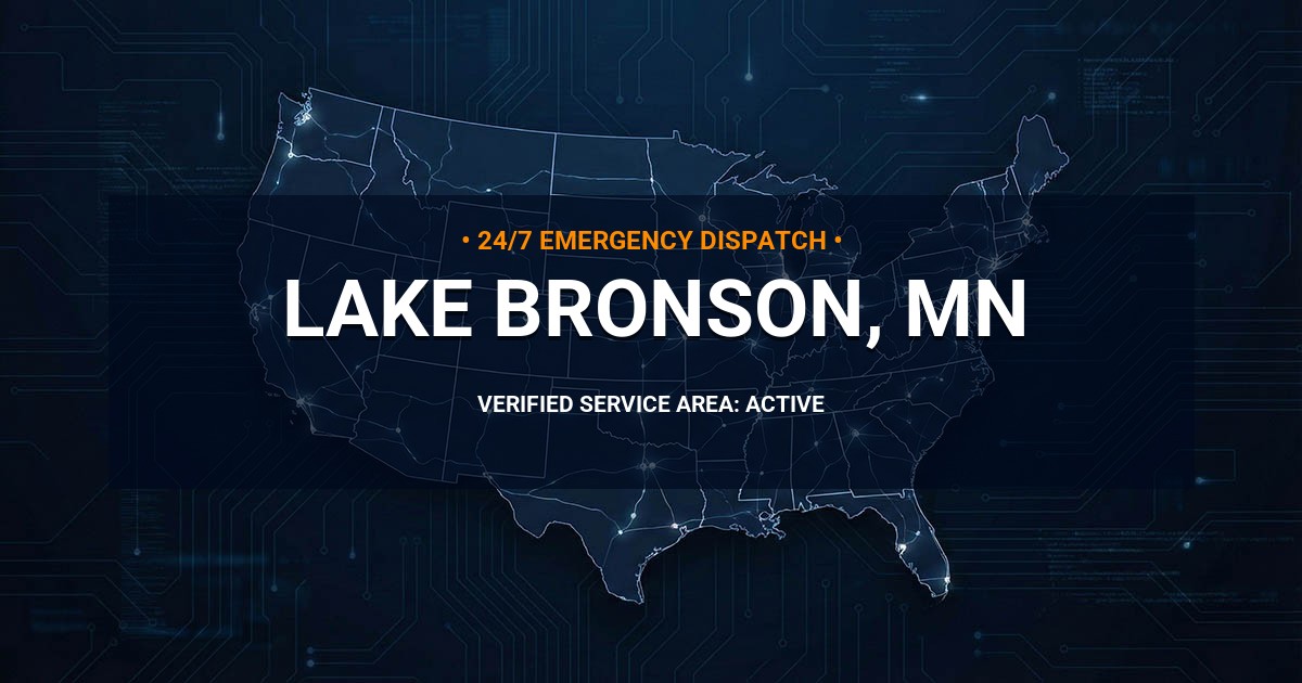 Emergency Plumbing Dispatch Map for Plumbing Services: Lake Bronson, MN
