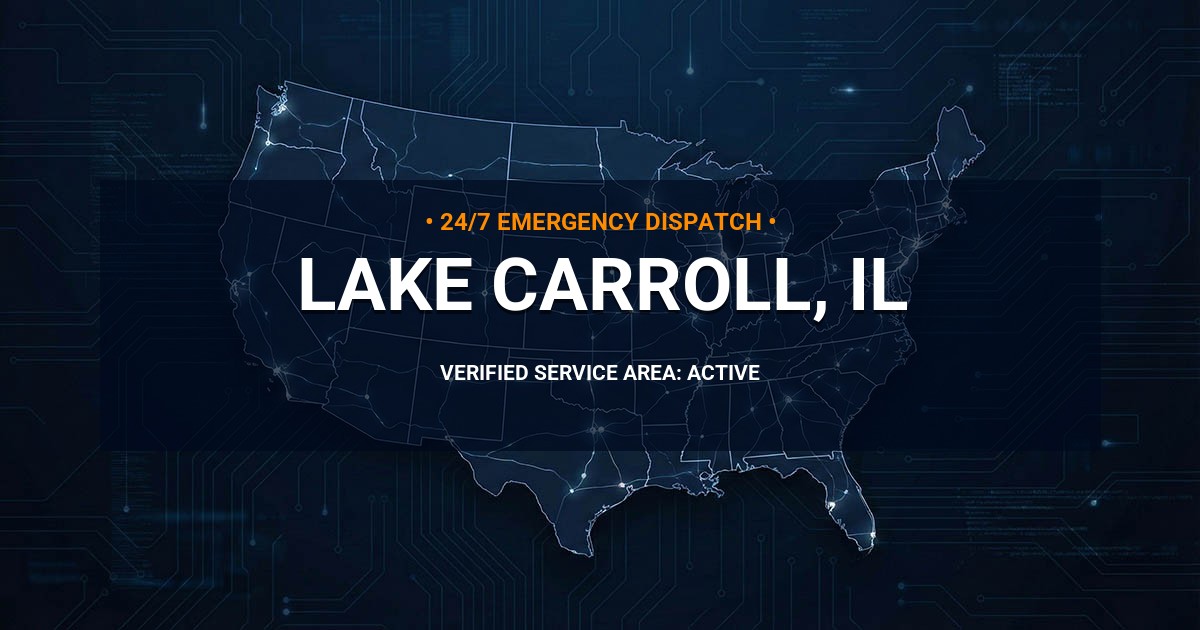 Emergency Plumbing Dispatch Map for Plumbing Services: Lake Carroll, IL