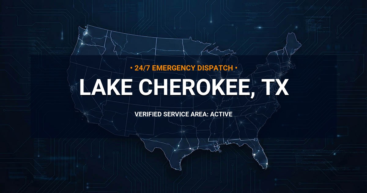 Emergency Plumbing Dispatch Map for Plumbing Services: Lake Cherokee, TX