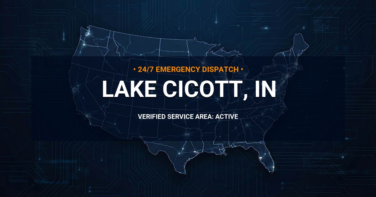Emergency Plumbing Dispatch Map for Plumbing Services: Lake Cicott, IN