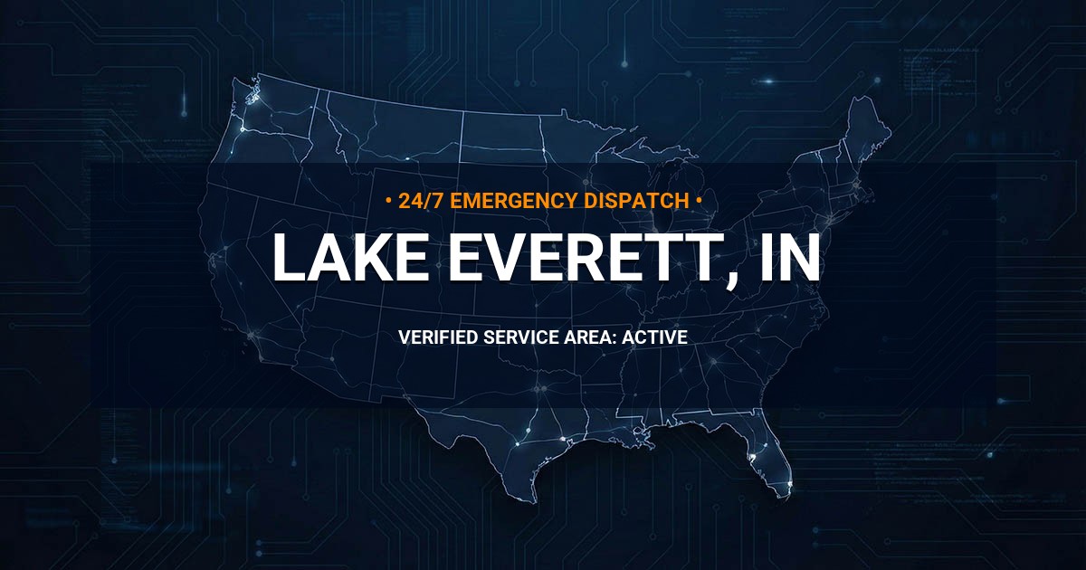Emergency Plumbing Dispatch Map for Plumbing Services: Lake Everett, IN