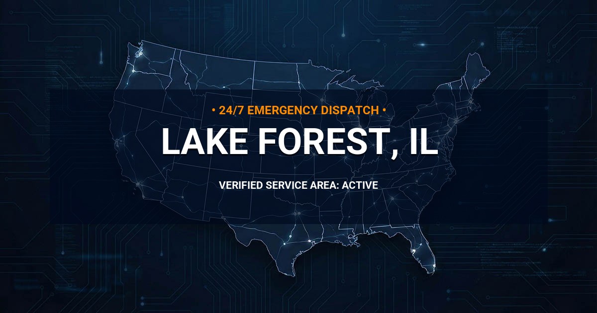 Emergency Plumbing Dispatch Map for Plumbing Services: Lake Forest, IL