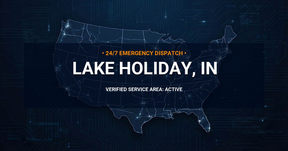 Emergency Plumbing Dispatch Map for Plumbing Services: Lake Holiday, IN