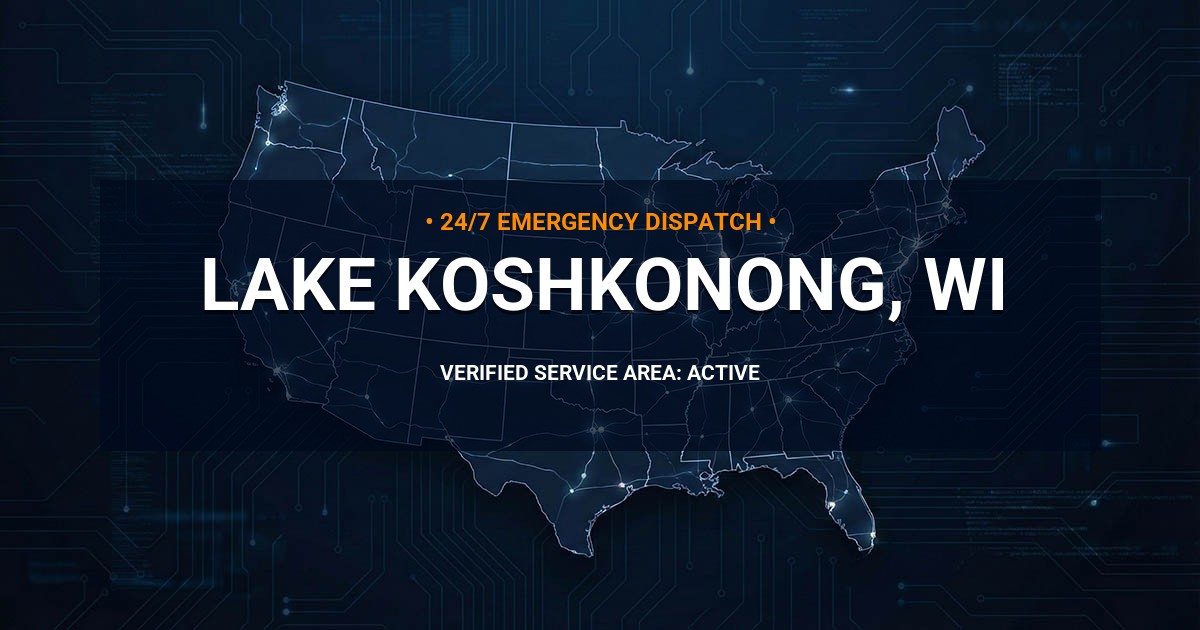 Emergency Plumbing Dispatch Map for Plumbing Services: Lake Koshkonong, WI