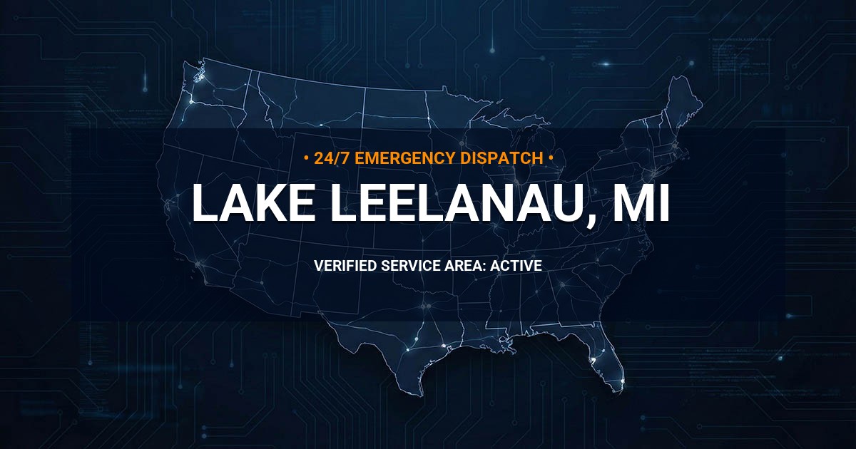 Emergency Plumbing Dispatch Map for Plumbing Services: Lake Leelanau, MI