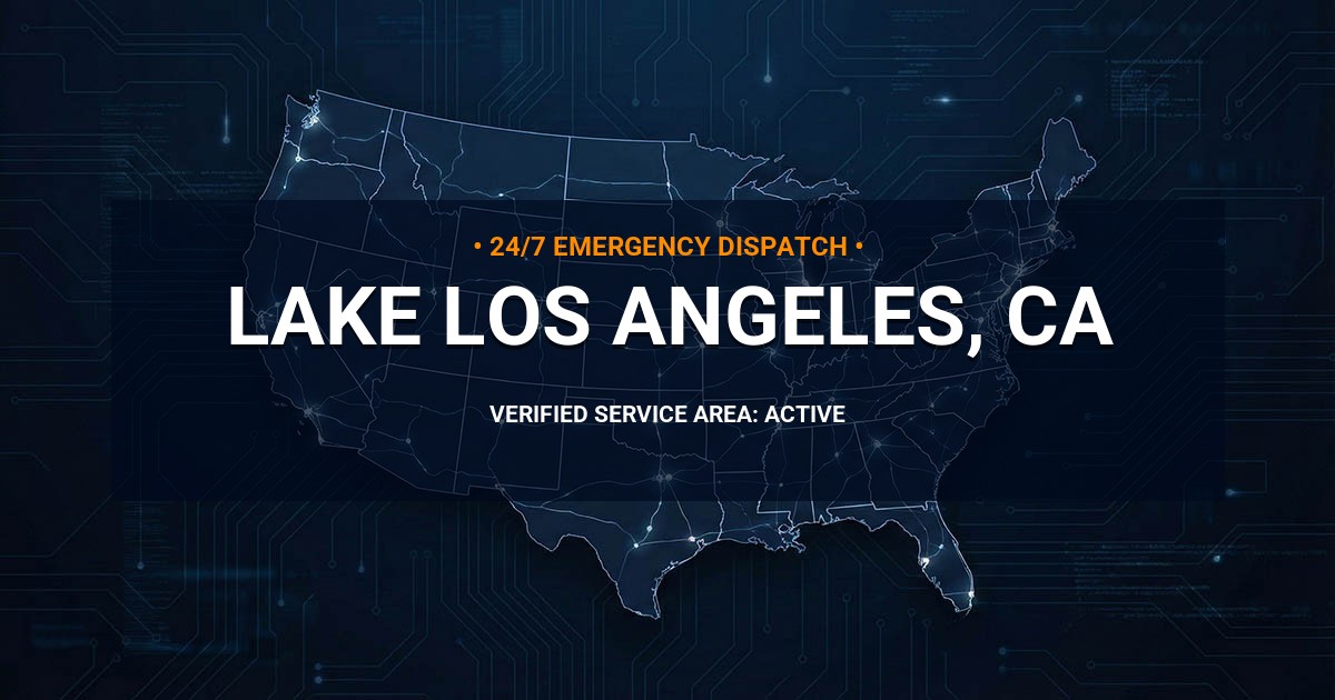 Emergency Plumbing Dispatch Map for Plumbing Services: Lake Los Angeles, CA
