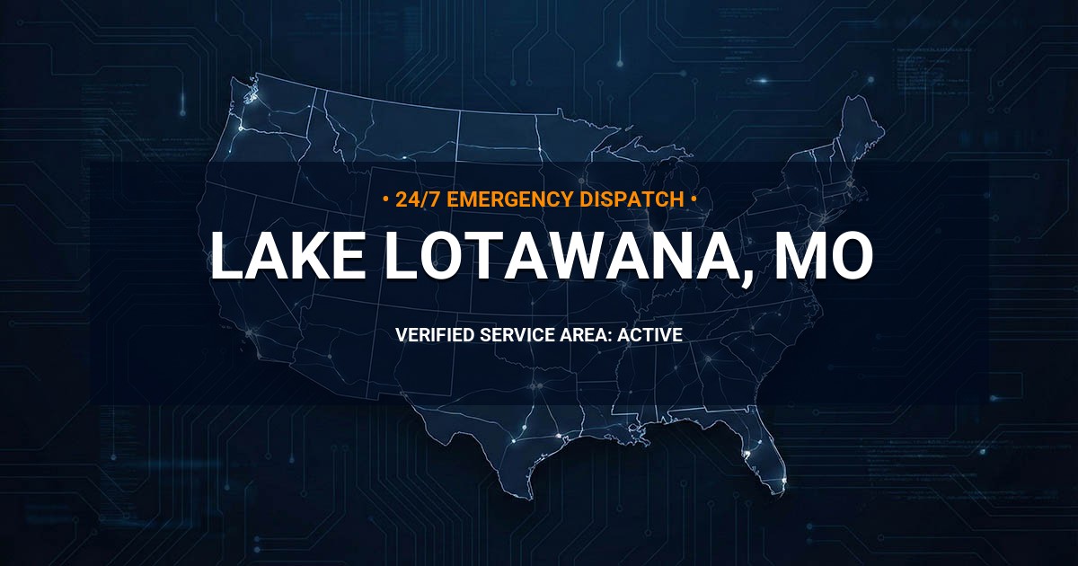 Emergency Plumbing Dispatch Map for Plumbing Services: Lake Lotawana, MO
