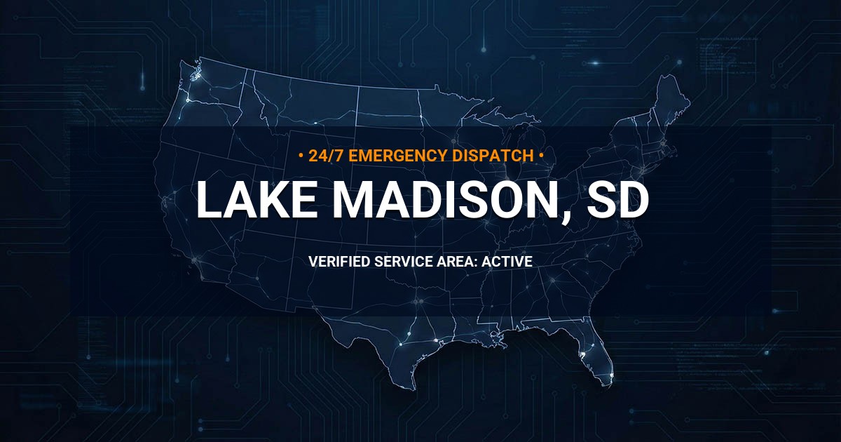 Emergency Plumbing Dispatch Map for Plumbing Services: Lake Madison, SD