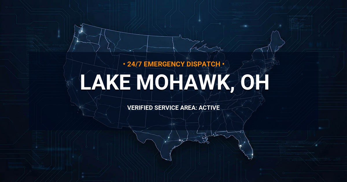 Emergency Plumbing Dispatch Map for Plumbing Services: Lake Mohawk, OH