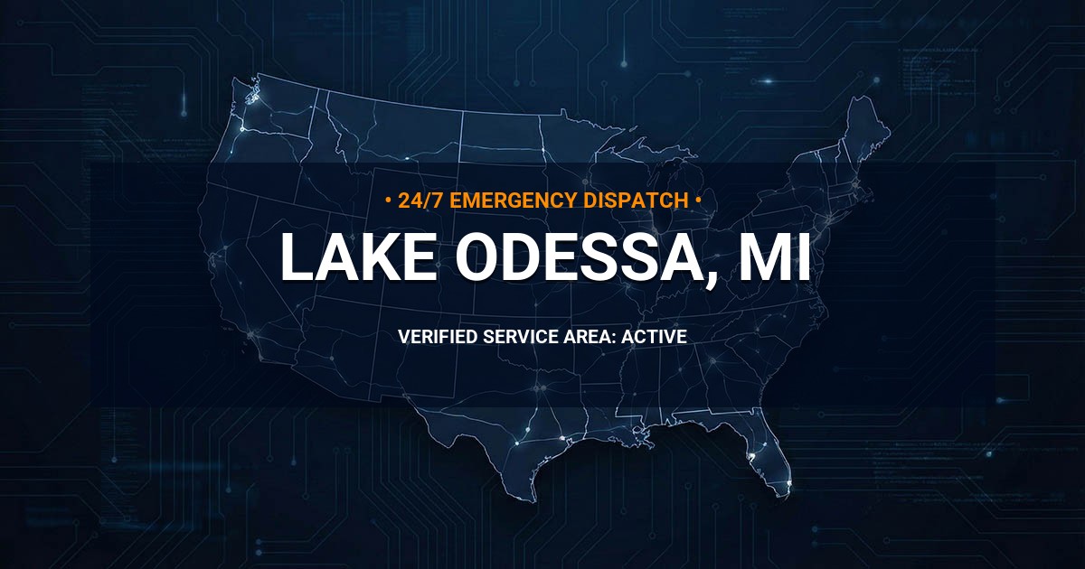 Emergency Plumbing Dispatch Map for Plumbing Services: Lake Odessa, MI