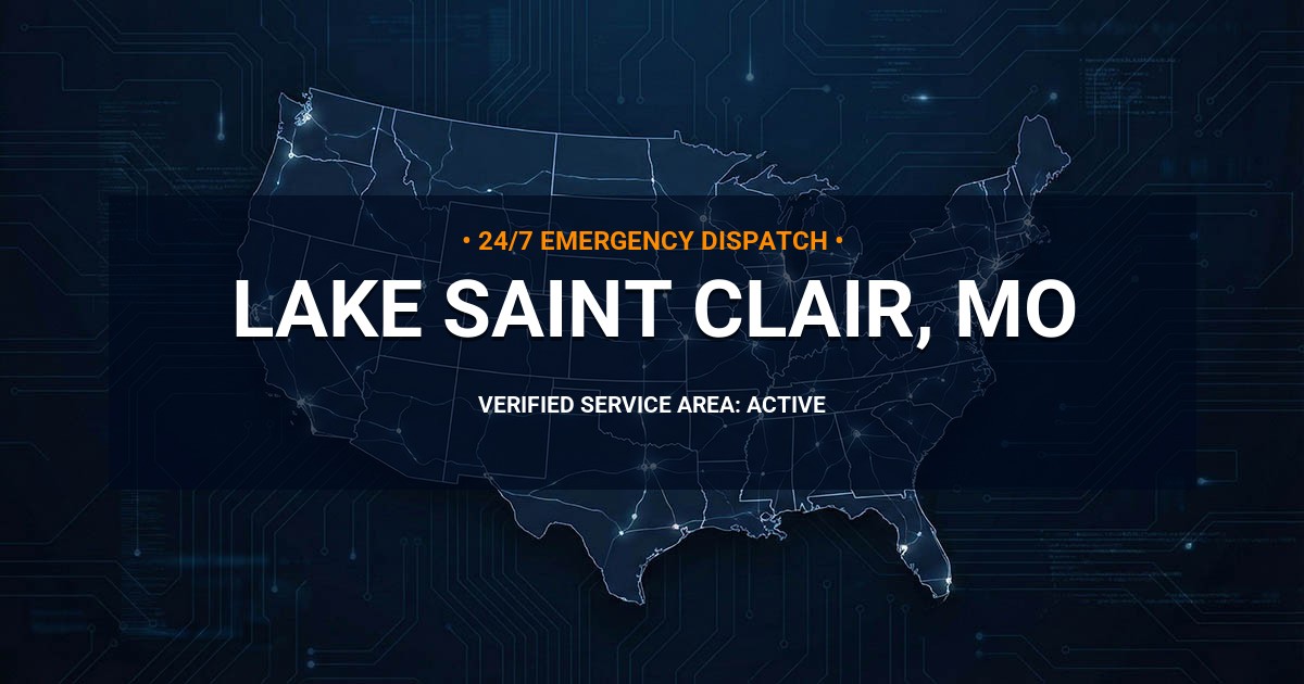 Emergency Plumbing Dispatch Map for Plumbing Services: Lake Saint Clair, MO