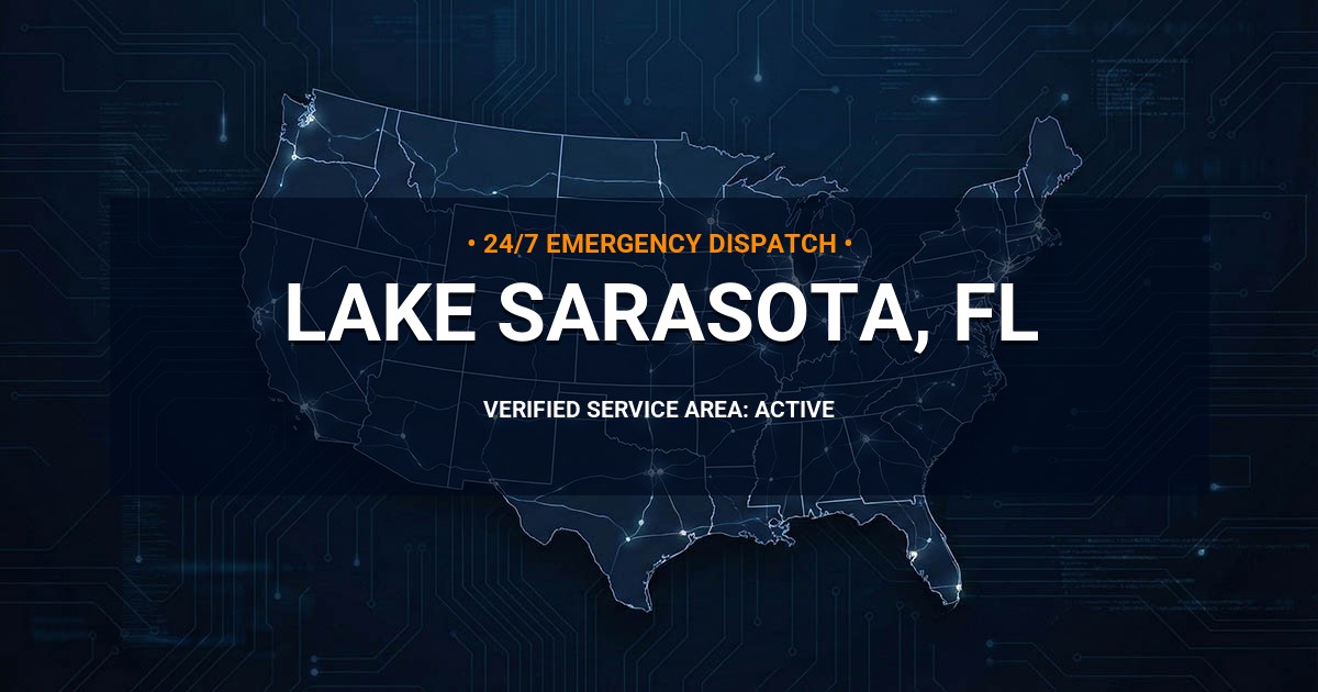 Emergency Plumbing Dispatch Map for Plumbing Services: Lake Sarasota, FL