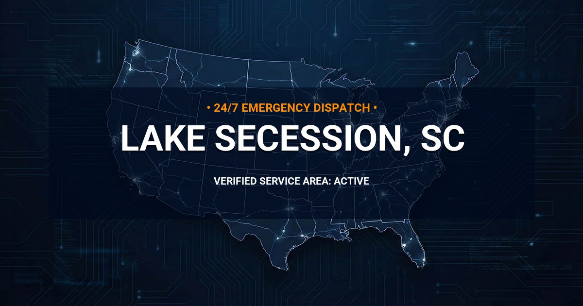Emergency Plumbing Dispatch Map for Plumbing Services: Lake Secession, SC