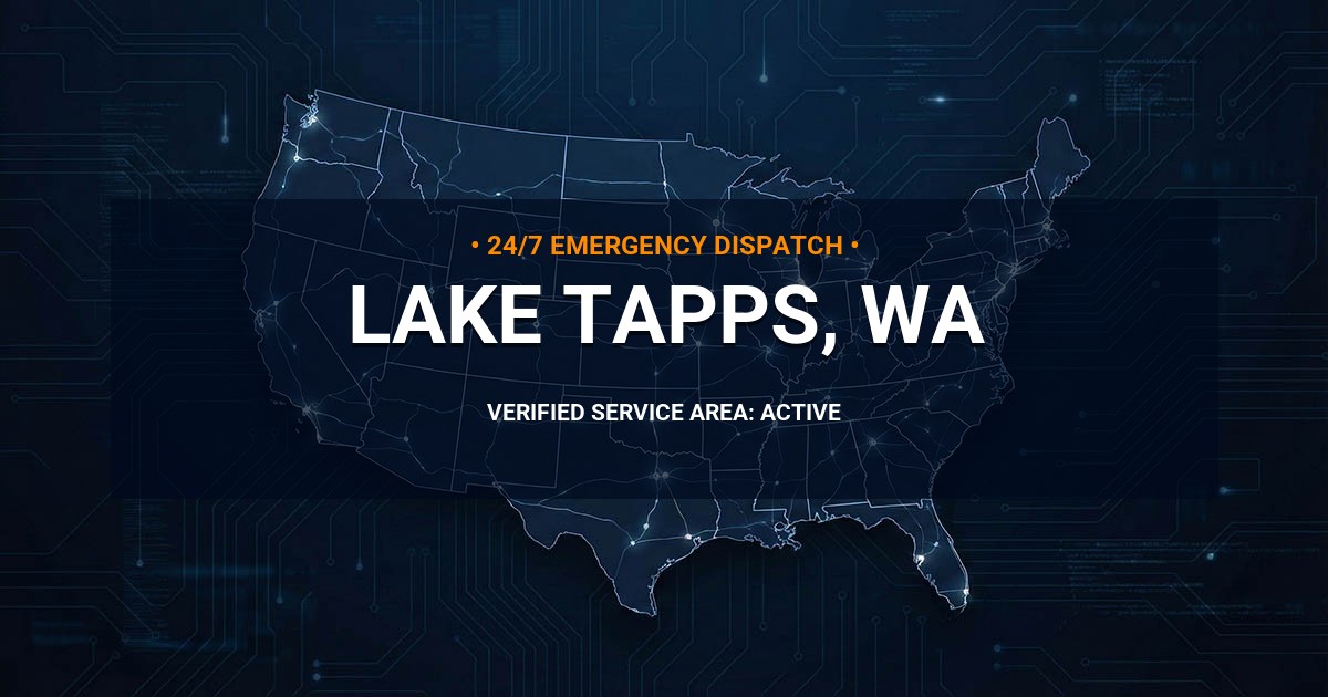Emergency Plumbing Dispatch Map for Plumbing Services: Lake Tapps, WA